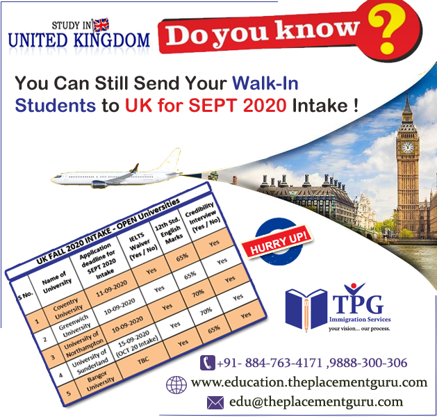 TPG India an International Education specialist helps students to Study In UK ?